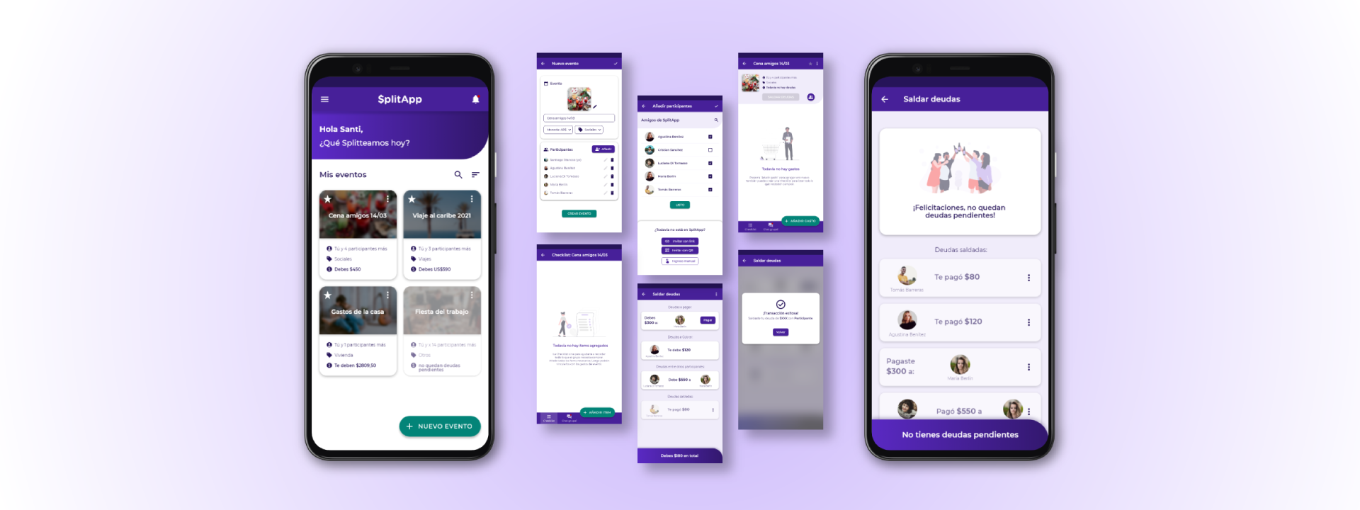 pantallas de SplitApp